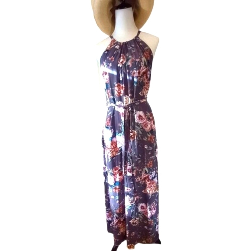 Everly Halter Floral Maxi Sz S